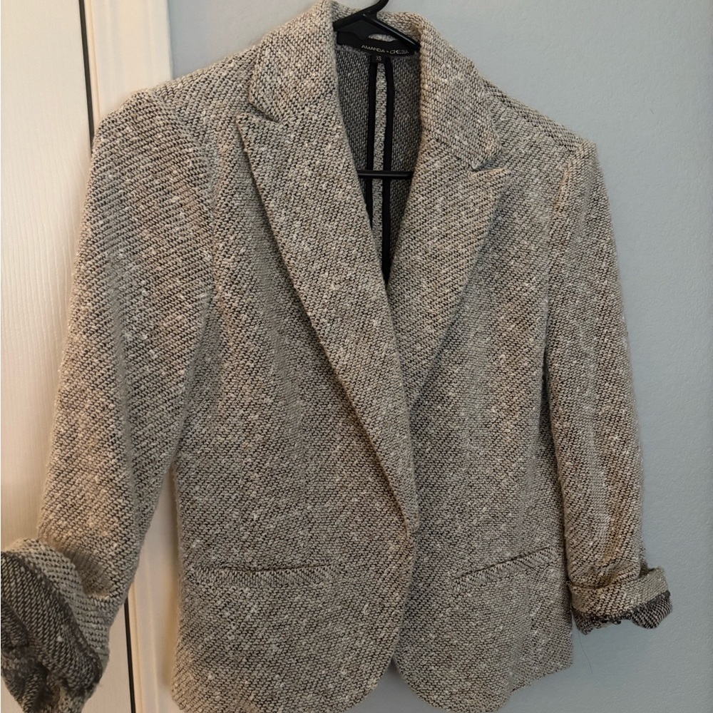 Amanda & Chelsea Scrunched Sleeve Ponte Blazer